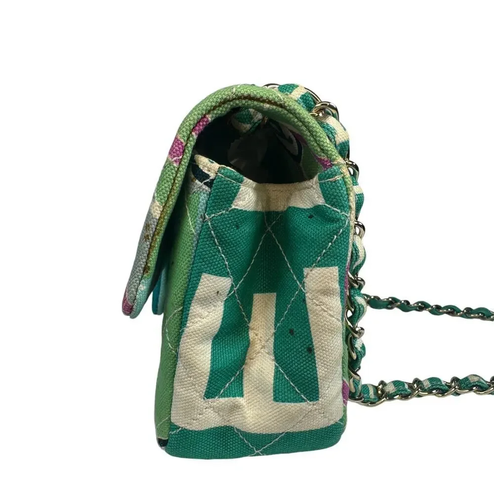 Chanel Eiffel Tower Flap Bag Vintage Paris Shoulder Purse CC Rare Quilted Canvas